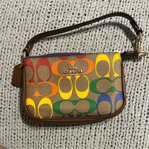 Coach Colorful Signature Canvas Wristlet